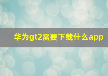 华为gt2需要下载什么app