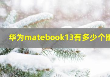 华为matebook13有多少个版本