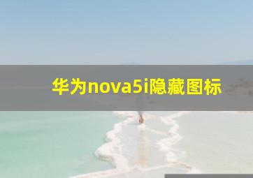 华为nova5i隐藏图标