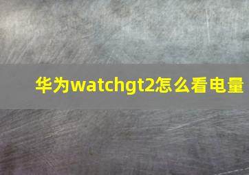 华为watchgt2怎么看电量