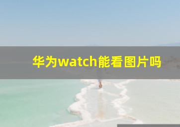 华为watch能看图片吗