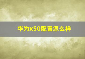 华为x50配置怎么样