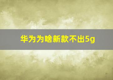 华为为啥新款不出5g