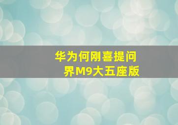 华为何刚喜提问界M9大五座版