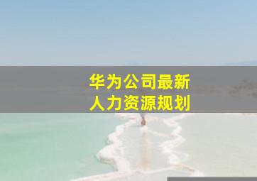 华为公司最新人力资源规划