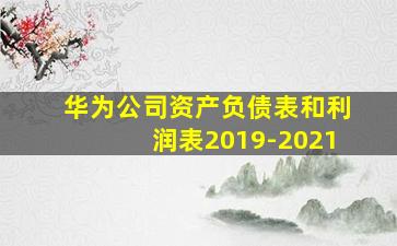 华为公司资产负债表和利润表2019-2021