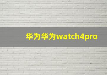 华为华为watch4pro