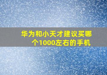 华为和小天才建议买哪个1000左右的手机