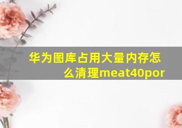 华为图库占用大量内存怎么清理meat40por