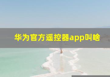 华为官方遥控器app叫啥