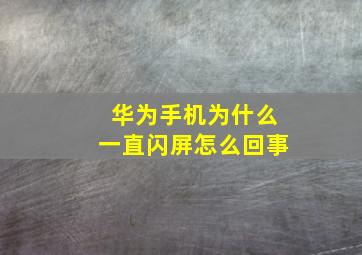 华为手机为什么一直闪屏怎么回事