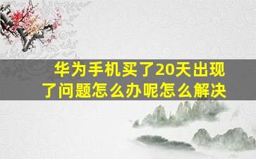 华为手机买了20天出现了问题怎么办呢怎么解决