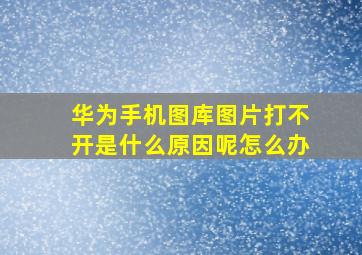 华为手机图库图片打不开是什么原因呢怎么办