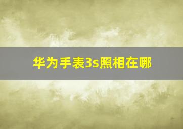 华为手表3s照相在哪