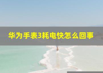 华为手表3耗电快怎么回事