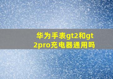 华为手表gt2和gt2pro充电器通用吗