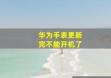 华为手表更新完不能开机了