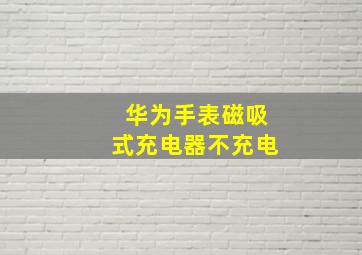 华为手表磁吸式充电器不充电