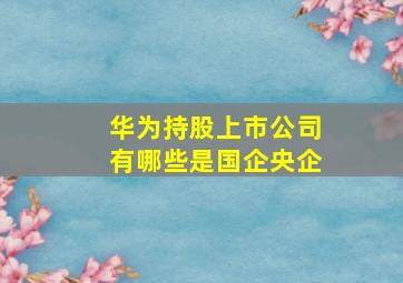 华为持股上市公司有哪些是国企央企