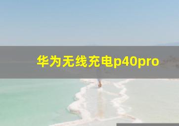 华为无线充电p40pro