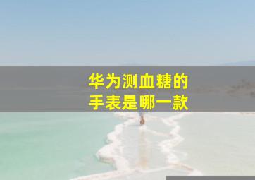 华为测血糖的手表是哪一款