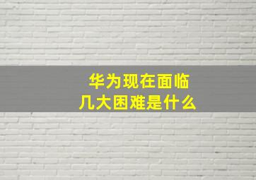 华为现在面临几大困难是什么