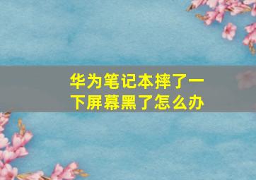 华为笔记本摔了一下屏幕黑了怎么办