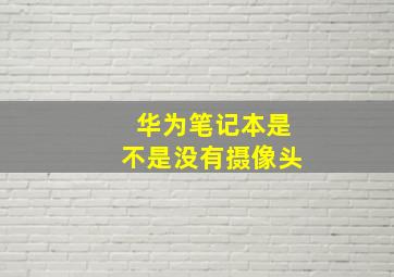 华为笔记本是不是没有摄像头