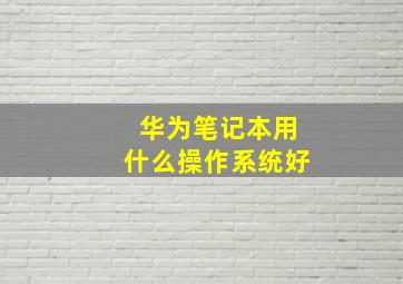 华为笔记本用什么操作系统好