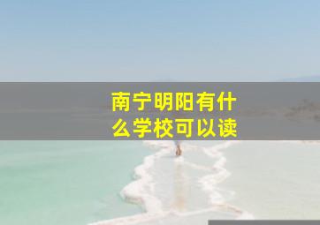 南宁明阳有什么学校可以读