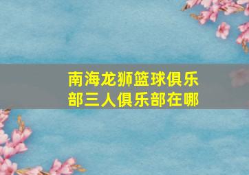 南海龙狮篮球俱乐部三人俱乐部在哪