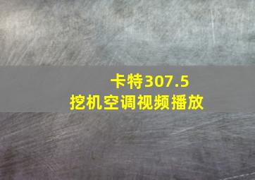 卡特307.5挖机空调视频播放