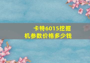 卡特6015挖掘机参数价格多少钱