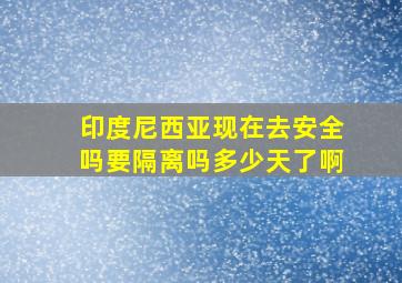 印度尼西亚现在去安全吗要隔离吗多少天了啊