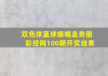 双色球蓝球振幅走势图彩经网100期开奖结果