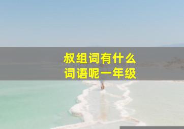 叔组词有什么词语呢一年级