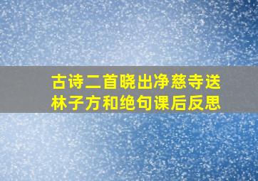 古诗二首晓出净慈寺送林子方和绝句课后反思