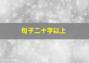 句子二十字以上