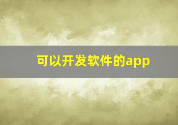 可以开发软件的app