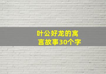 叶公好龙的寓言故事30个字