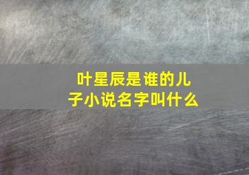 叶星辰是谁的儿子小说名字叫什么