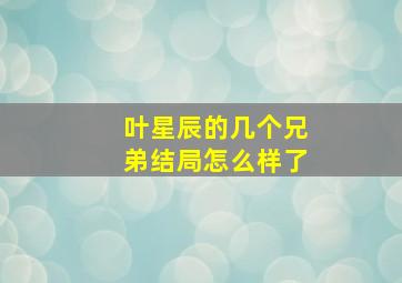 叶星辰的几个兄弟结局怎么样了