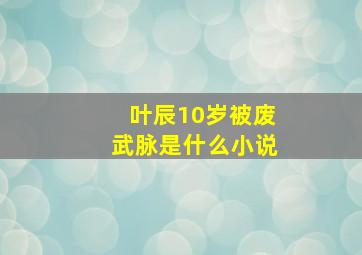 叶辰10岁被废武脉是什么小说