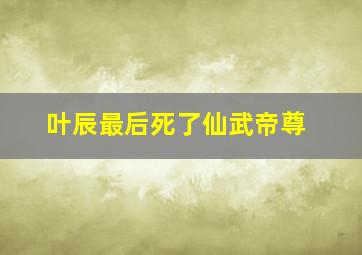 叶辰最后死了仙武帝尊