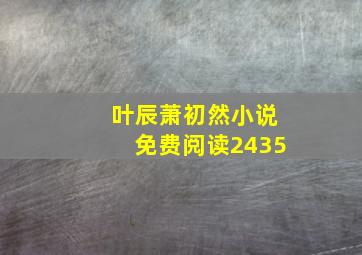 叶辰萧初然小说免费阅读2435