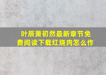 叶辰萧初然最新章节免费阅读下载红烧肉怎么作