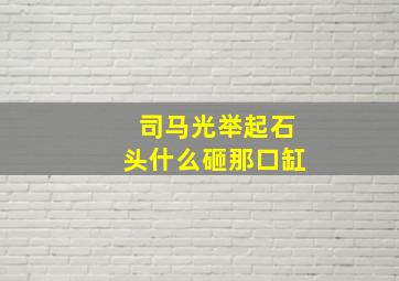 司马光举起石头什么砸那口缸