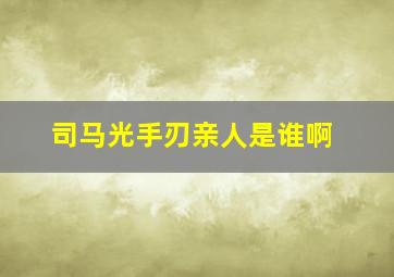 司马光手刃亲人是谁啊