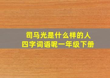 司马光是什么样的人四字词语呢一年级下册