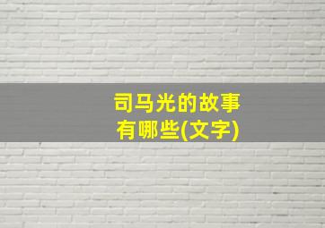 司马光的故事有哪些(文字)